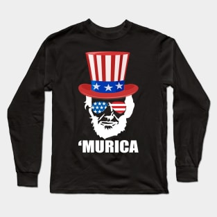 'Murica Abe Lincoln' Amazing July 4th Flag Gift Long Sleeve T-Shirt